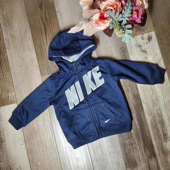 Nike Baby Boys Size 12m Blue and Gray Full Zip Hooded Track Jacket EUC - Picture 10 of 10